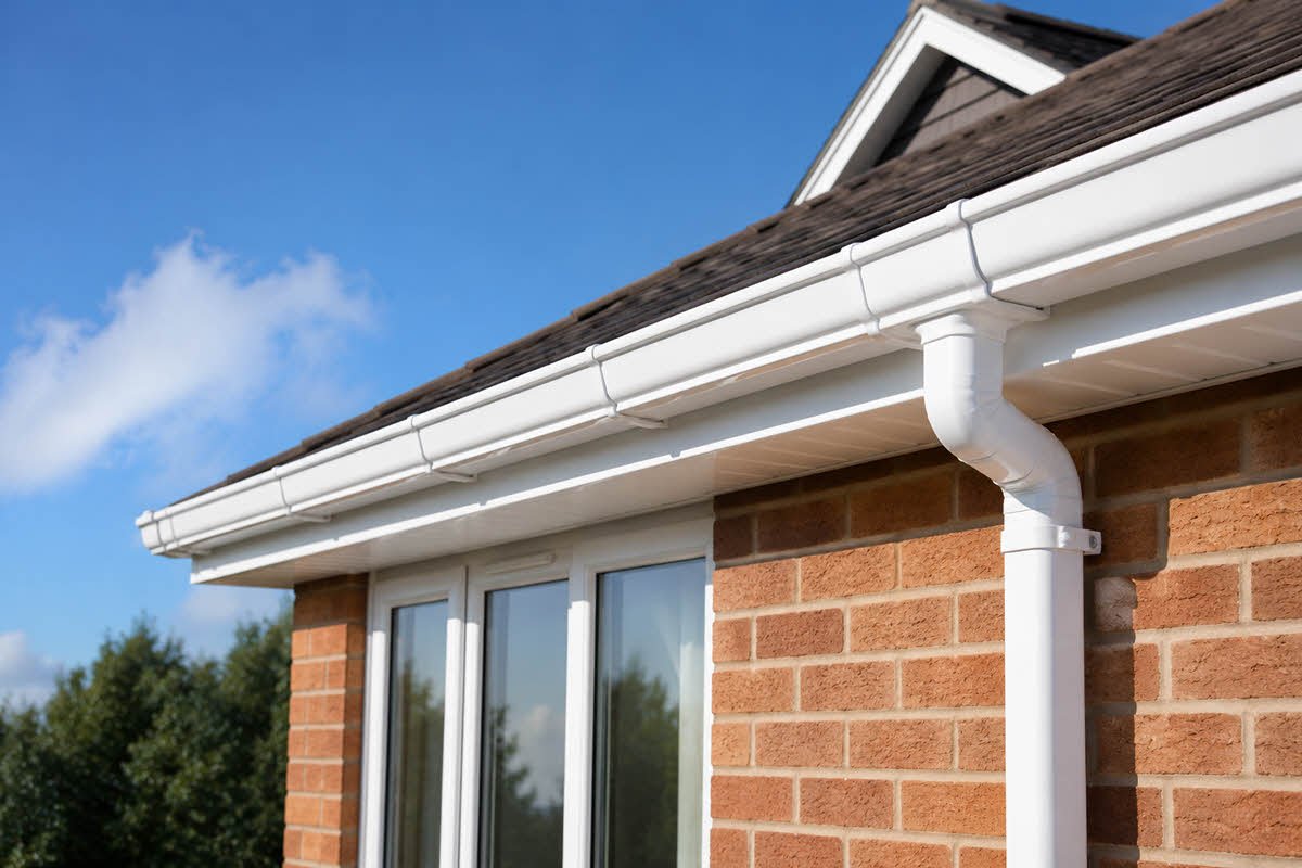 freshly cleaned guttering soffits and fascias